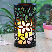 Modern Fer LED Candle Light solaire avec forme de fleur