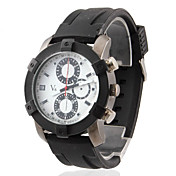 Moda Uomo Gomma analogico al quarzo orologio sportivo da polso (nero)