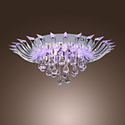 5 - lys crystal semi flush mount med fjernbetjening (G4 pære base)