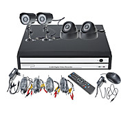 4 kanaals DVR kit met Smartphone Bekijkt (2 x Buitencamera's, 2x Dome camera)