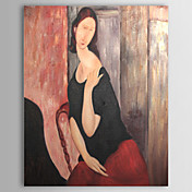 håndmalte oljemaleri Jeanne Hebuterne av Modigliani med utstrakte ramme