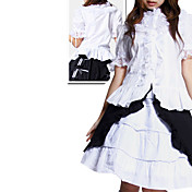 Long Sleeve Knee-length white and black Cotton Classic Lolita Outfit