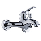 Contemporary Single Handle Wall Mount Shower Faucet-Chrome Finish With Hand Shower