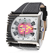 Herren PU Analog - Digital Multi-Movement-Armbanduhr (schwarz)