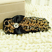 Handmade Black and Golden Lace and Organza Bow Classic Lolita Headdress