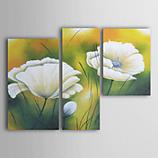 peints à la main peinture à l'huile florale avec cadre étiré - set de 3