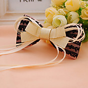 Handmade Beige Black Pink Satin Lace 10cm Bow Gothic Lolita Headdress