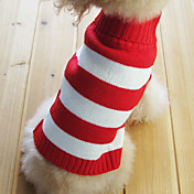 Stripe Sweater Padrão Estilo abertura Collar para Gatos Cães (vermelho, XS-M)