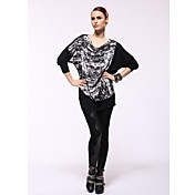 AYIASHA V Neck Loose Fit Wool Otter Rabbit Fur Pullover Sweater (Length:75,Bust:83x2CM)