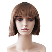 Capless Short Brown Straight High Quality Synthetic Japanese Kanekalon Wigs