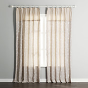 (Due pannelli) tradizionali di lino / cotone jacquard tende floreali eco-friendly
