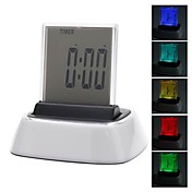 Novelty Colorful Backlight Desktop Digital Alarm Clock Calendar Thermometer Timer (3xAAA)
