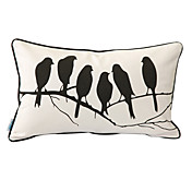 sussurro aves impressão fronha decorativo