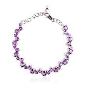 Unique Silver Avec Bracelet Violet Femmes de Cristal