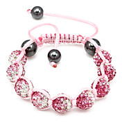 Estilo Shamballa Vermelha e pulseira cor branca Gradiente