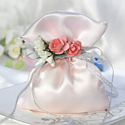 Satin Favor Bag With Ribbon - Set of 6 (More Colors)