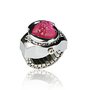 Pretty Alloy Heart Design Crystal Ring Watch(More Colors)