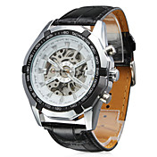 Orologio analogico, meccanico, da uomo, in PU - Nero