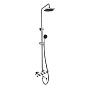 Thermostatische Wall Mount Zeitgenössische Chrome Finish Dusche Wasserhahn mit 8-Zoll-Duschkopf und Handbrause