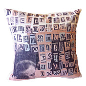 palavras gravura antiga fronha decorativo