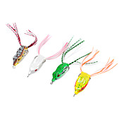 Small Plastic Frog Shaped Fishing Lure with Two Metal Hooks SRCLW-02(Random Color)