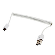 USB to Micro USB Stretchable Cable for Samsung Galaxy S3 I9300 and Others (White)