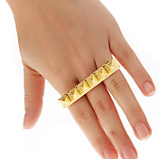 Ouro Egypt Pyramid Ring Finger Triplo