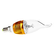 Dimmable E14 3W 260-290LM 6000-6500K Natural White Golden Shell Light LED Candle Bulb (110/220V)