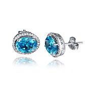 Elegante 925 sterling zilver geplatineerd AAAA Birthstone oorbellen