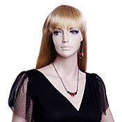 Capless Long Golden Blonde reta sintéticos de alta qualidade perucas de cabelo