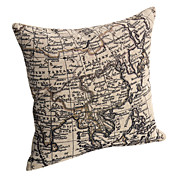 China antiga mapa algodão / linho fronha decorativo