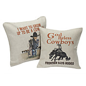Комплект из 2 Cowboys хлопок / лен Декоративные Чехол