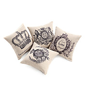 conjunto de 4 coroa cobertura série retro travesseiro decorativo