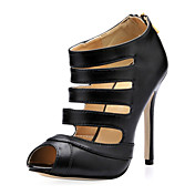 Leatherette Stiletto Heel Peep Toe With Zipper Party / Evening Shoes