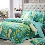 4pcs abstrato floral completo conjunto de capa de edredon