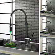 Zeitgenössische Chrome Finish Einhand-LED Kictchen Wasserhahn