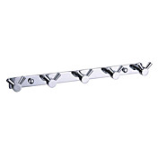 Finitura cromata argento contemporanea in ottone massiccio per montaggio a parete Fila Robe Hook