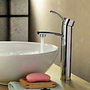 Chrom-Finish aus massivem Messing Waschbecken Wasserhahn (groß)