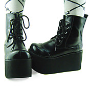 Handmade mignon et cool noir cuir PU plate-forme 10cm Punk Lolita Chaussures