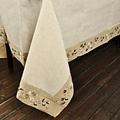 Traditional Linen Beige Floral Table Cloths