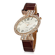 Fashion Damen PU Quarzwerk Oval Glass Armbanduhren Mehr Farben
