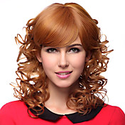 Capless Média louro encaracolado 100% perucas de cabelo humano