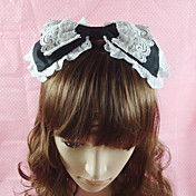 עבודת יד השחורה כותנה הלבנה תחרה 26cm Bow ארץ וליטה headband