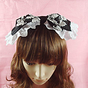 עבודת יד השחורה כותנה הלבנה תחרה 29cm Bow ארץ וליטה headband