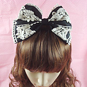 עבודת יד השחורה כותנה הלבנה תחרה 19cm Bow וליטה גותית headband