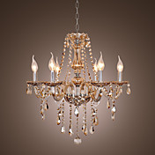 kristallen kroonluchter met 6 lampen