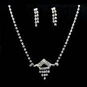 Legierung mit Strass Damen Schmuck-Set einschließlich Halskette, Ohrringe