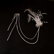 Elegant Rhinestone/Feather Women's Headpiece