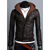 Herre Aftagelig hættetrøje Faux Fur Biker Jacket
