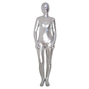 Plata brillante metálico Zentai cuerpo completo